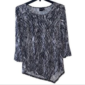 Rafaella Asymmetrical Black and Gray with Copper Studded Tunic - Medium - EUC